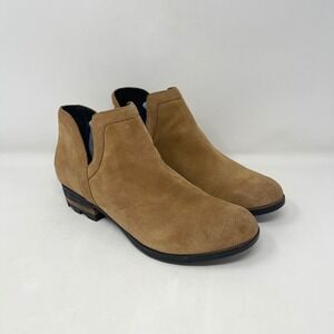 Sorel Lolla Cut Out Boots Tan Suede Pull On NL2809-224